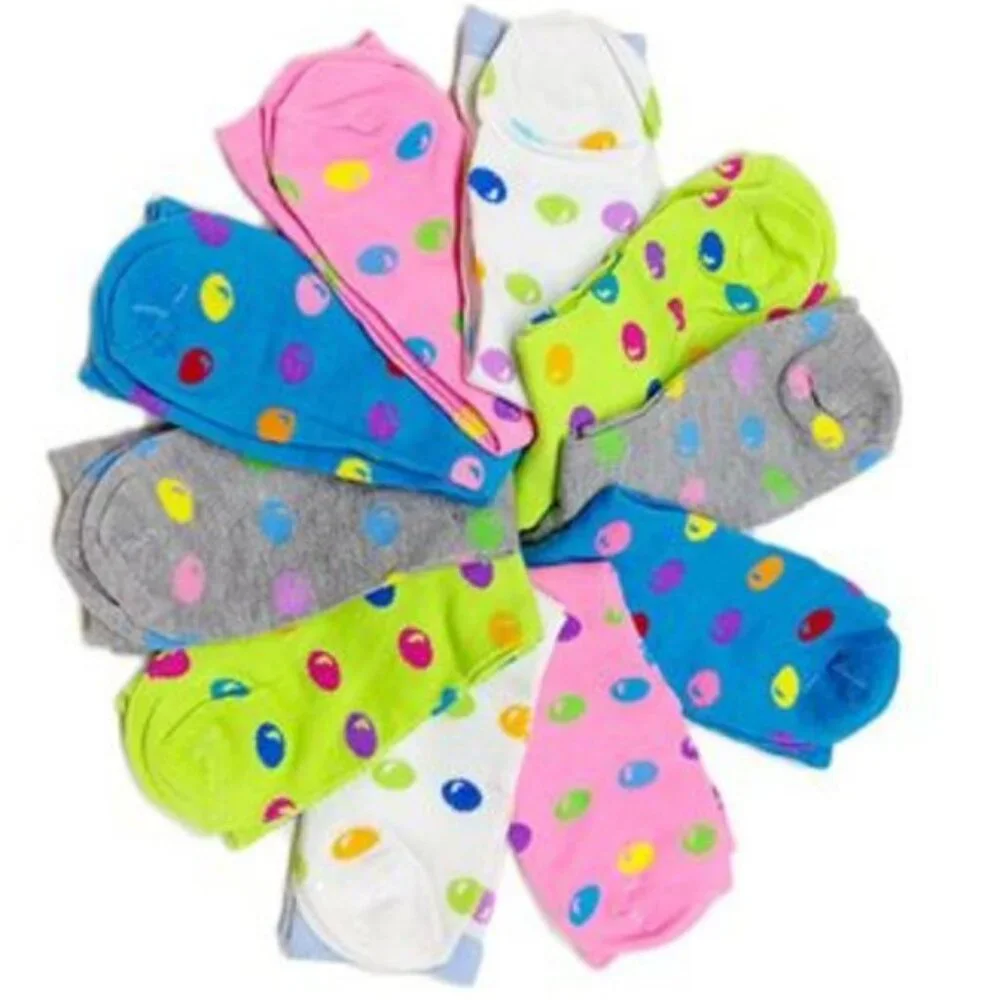 5 Pairs Polka Dots Women's Dafa & Joy Colors Assorted Socks Colors NWT